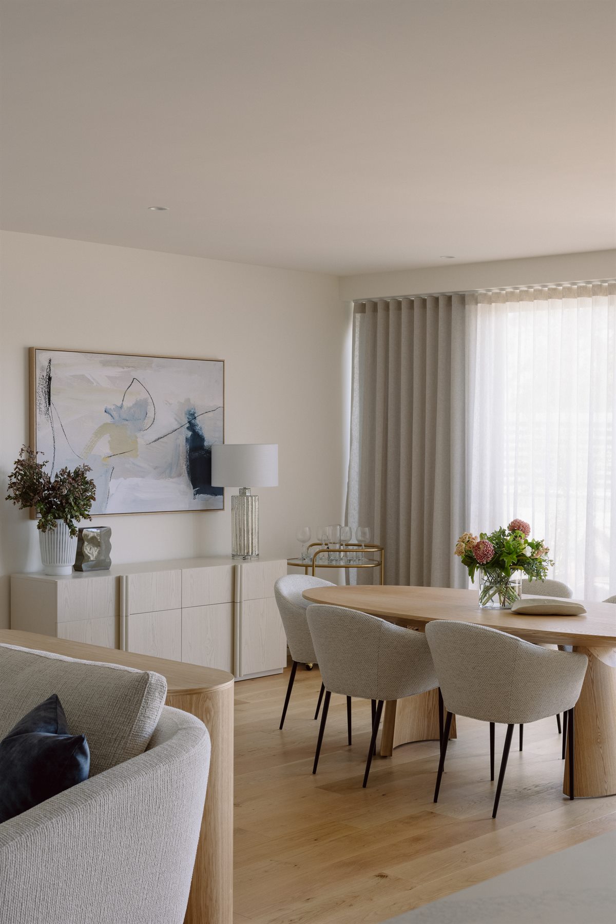 Langmore Lane dining and living area